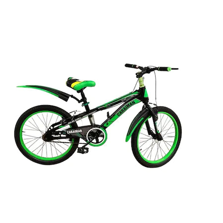 Bicicleta CARAIMAN 20J, Verde, Edad 6-10 años, con freno y gato