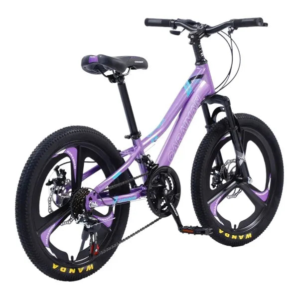 Bicicleta CARAIMAN 20XJL-T3, Morada, 20 Pulgadas, Para 6-12 años, Cuadro de Acero, Frenos de Disco