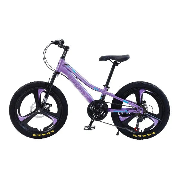 Bicicleta CARAIMAN 20XJL-T3, Morada, 20 Pulgadas, Para 6-12 años, Cuadro de Acero, Frenos de Disco