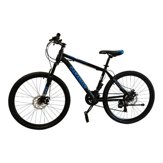 Bicicleta CARAIMAN, 24MLD, Negro-Azul, 24 Pulgadas, Cuadro de Acero, Frenos de Disco, 21 Velocidades Shimano