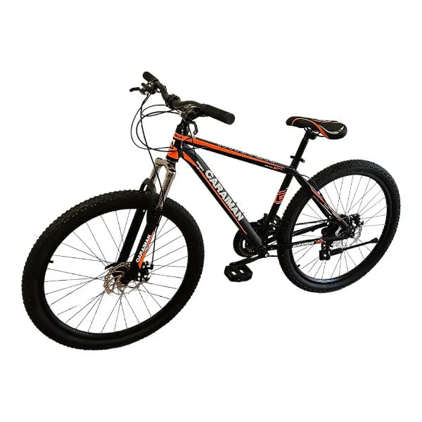 CARAIMAN Bicycle, 24MLD, Black-Orange, 24 inch, Steel Frame, Disc Brakes, 21 Shimano Speeds