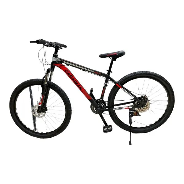 Bicicleta CARAIMAN, 24MLD, Negro-Rojo, 24 Pulgadas, Cuadro de Acero, Frenos de Disco, 21 Velocidades