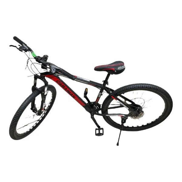 Bicicleta CARAIMAN, 24MLD, Negro-Rojo, 24 Pulgadas, Cuadro de Acero, Frenos de Disco, 21 Velocidades