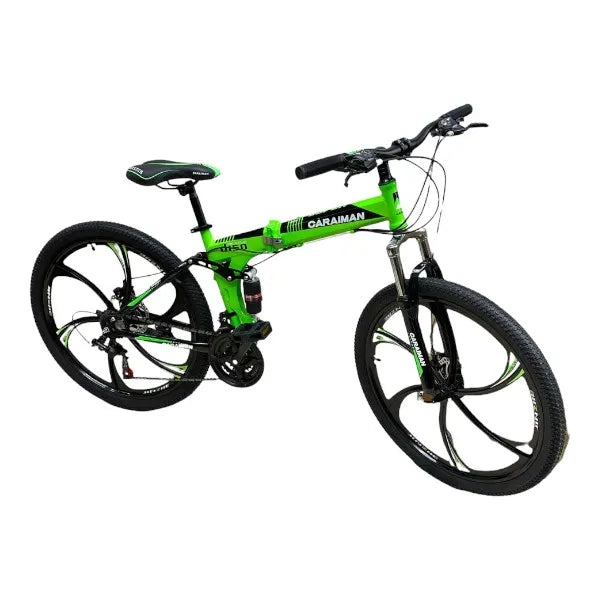 Bicicleta CARAIMAN 26ZD, Plegable, Verde, 26 Pulgadas, Llantas de Aleación de 6 Radios, Freno de Disco