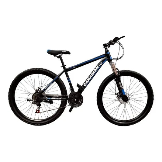 Bicicleta CARAIMAN 27.5MLD, Negro-Azul, 27,5 Pulgada, con Freno de Disco, 21 Velocidades, Cuadro de Acero 