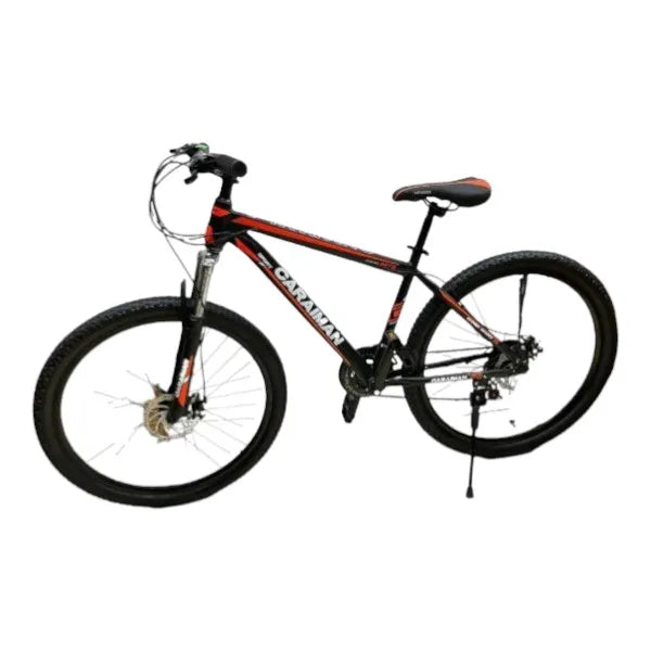 CARAIMAN 27.5MLD Bicycle, Black-Red, 27.5 inch, with Disc Brake, 21 Speeds, Steel Frame