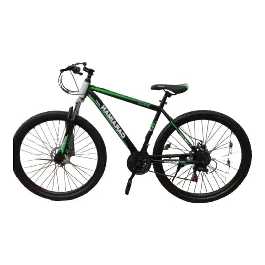 Bicicleta CARAIMAN 27.5MLD, Negro-Verde, 27,5 Pulgada, con Freno de Disco, 21 Velocidades, Cuadro de Acero