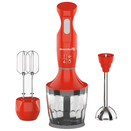 Blender 3 in 1 Hausberg HB-7706RS, bowl capacity 0.75 l, 600 W, Red