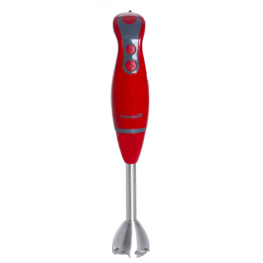 Hausberg HB-7672RS Hand Blender, 300 W, Stainless Steel Blade, Stainless Steel Rod, 2 Speeds, Red