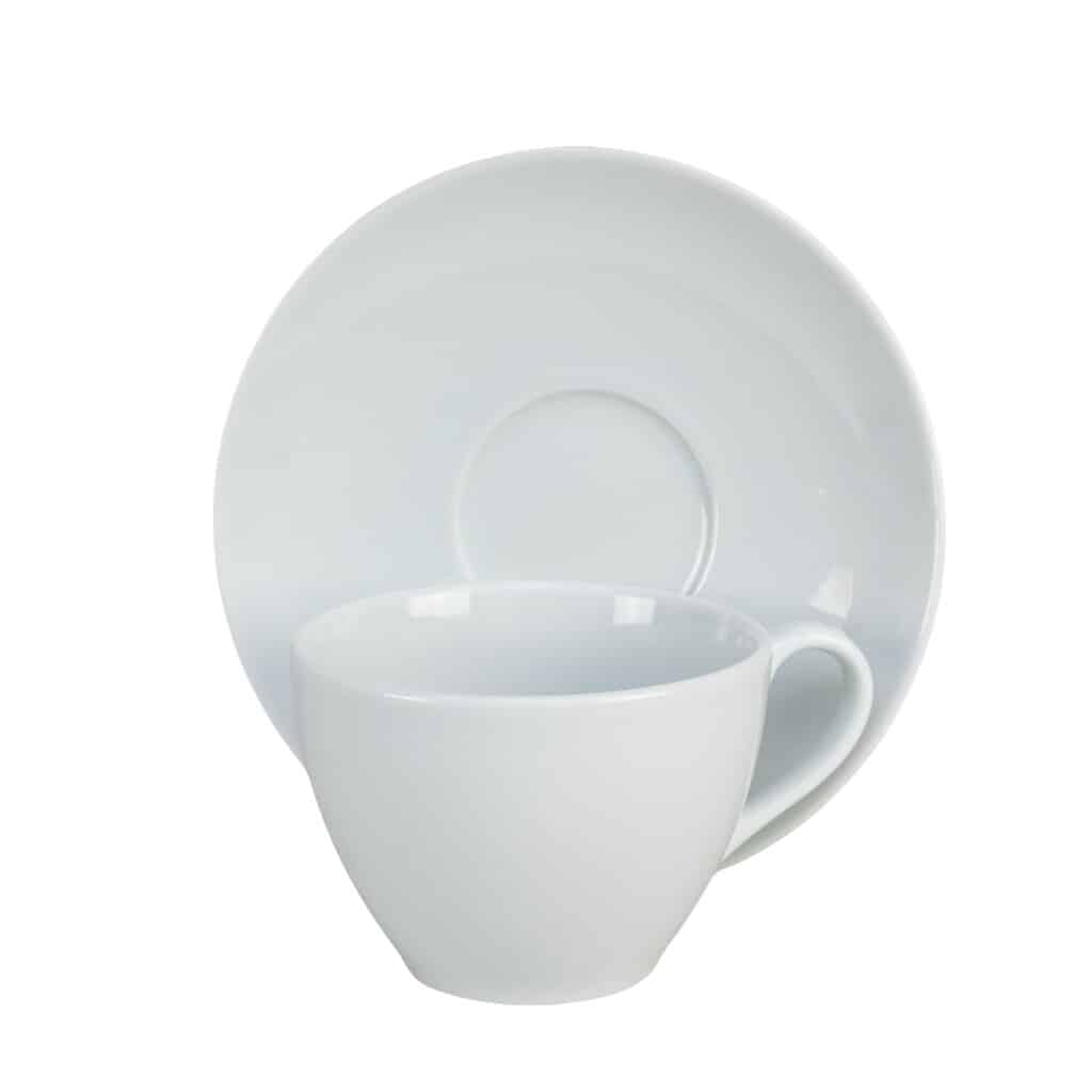 Juego de 6 tazas y platillos Diseño Italiano Alba, 200 ml, Porcelana