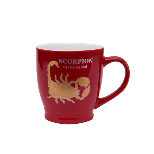 Tazza rossa, 170 ml, decoro Scorpione Zodiaco