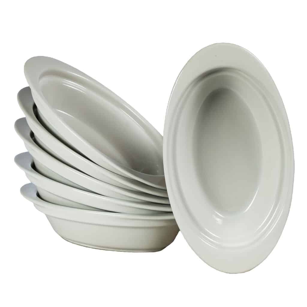 Set 6 Piatti Termoresistenti 18x12x5 cm, Bianco