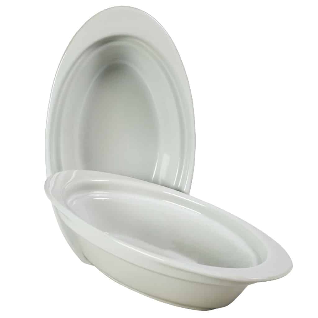 Set 2 Piatti Termoresistenti 18x12x5 cm, Bianco