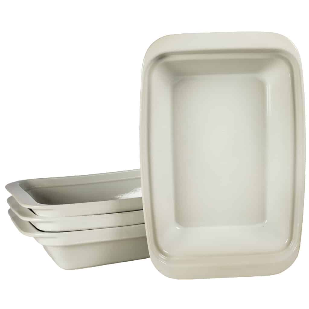 Set 4 piatti termoresistenti Bianco, 32x24x8 cm