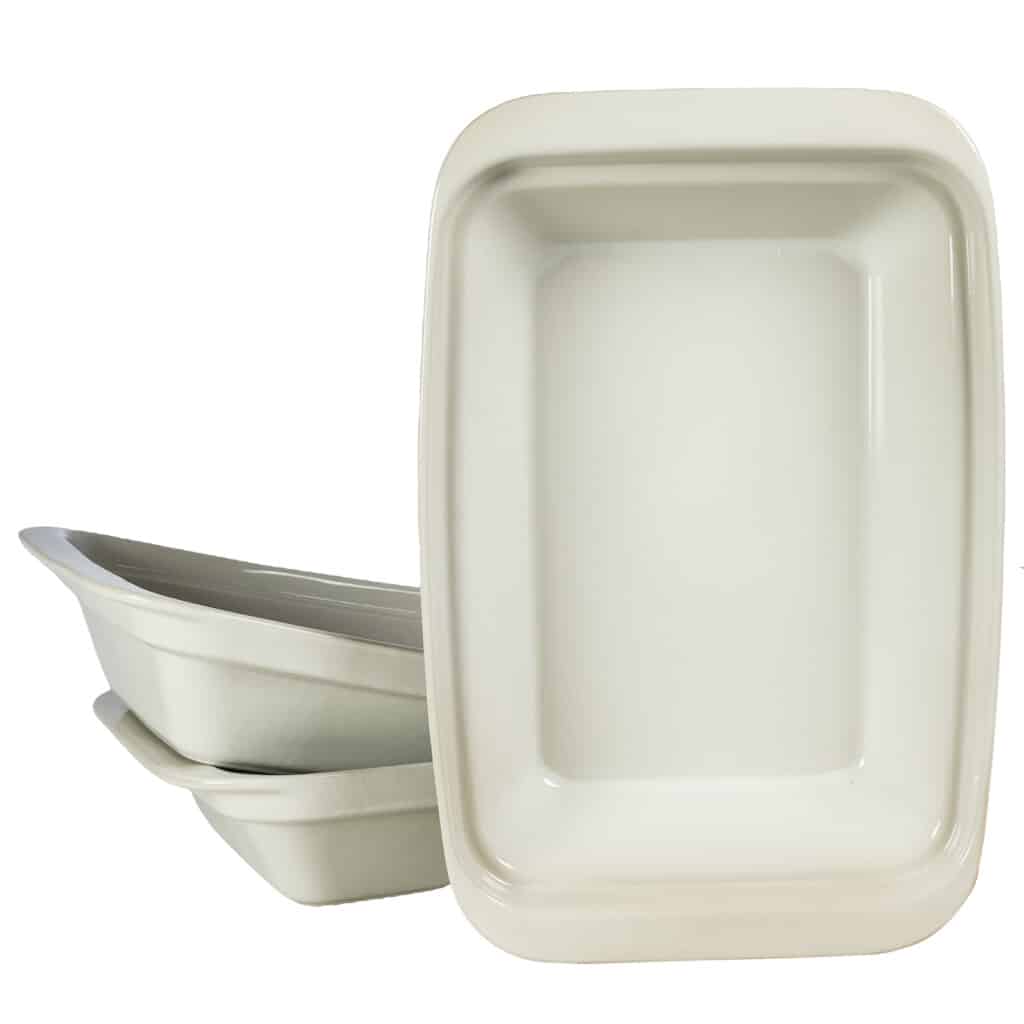 Set 3 piatti termoresistenti Bianco, 32x24x8 cm