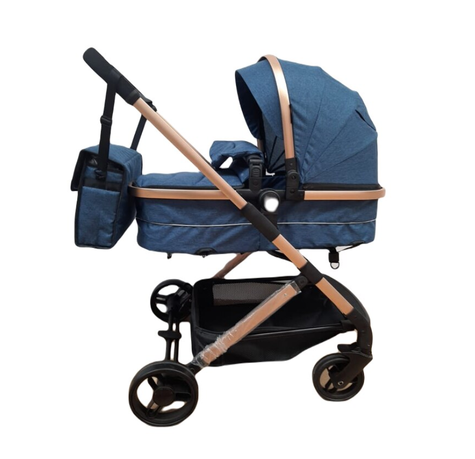 Passeggino 2 in 1 per bambini, Carrozzina Convertibile, Tipo Sportivo, Colore Blu