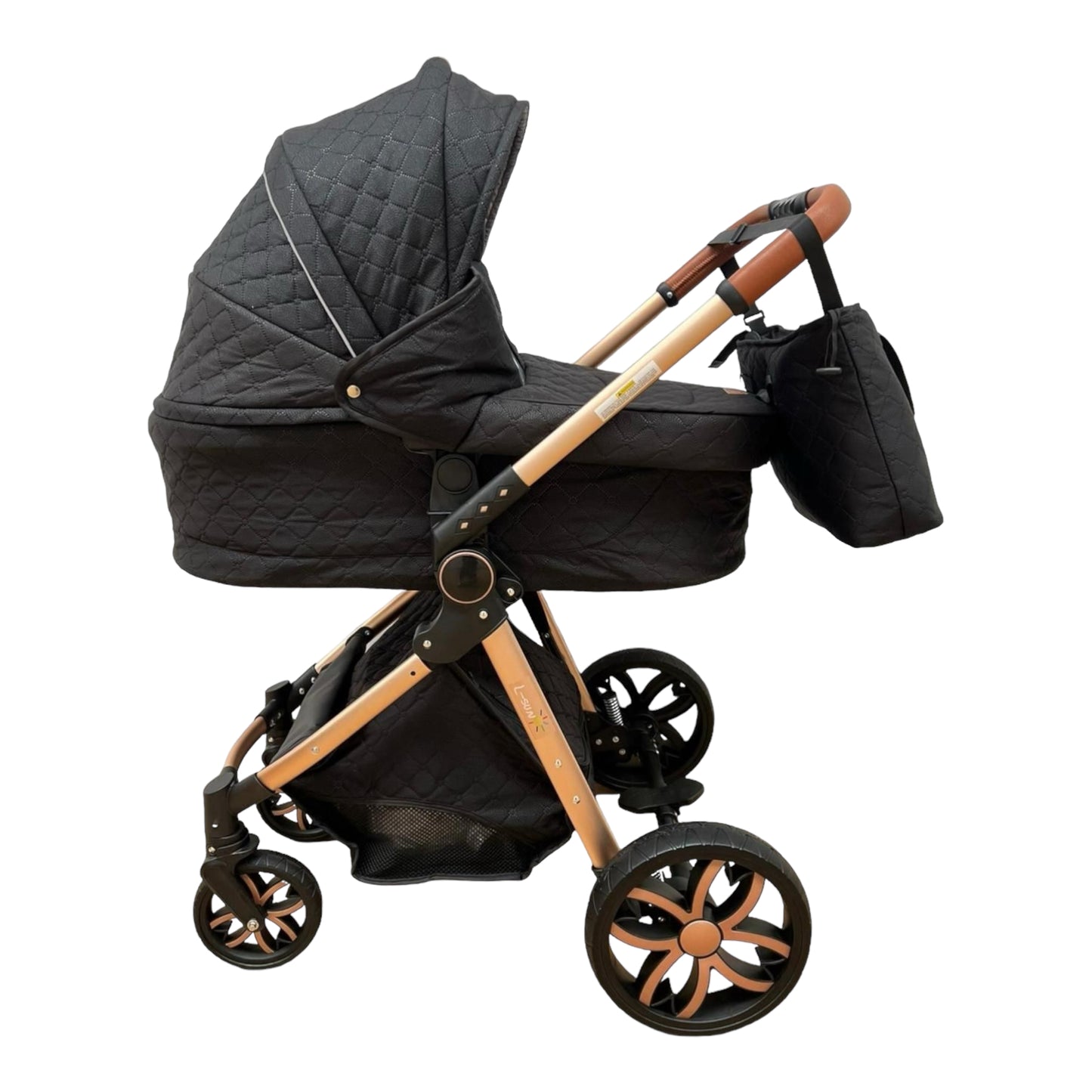 Passeggino PREMIUM 3 in 1 Nero 3 Pezzi