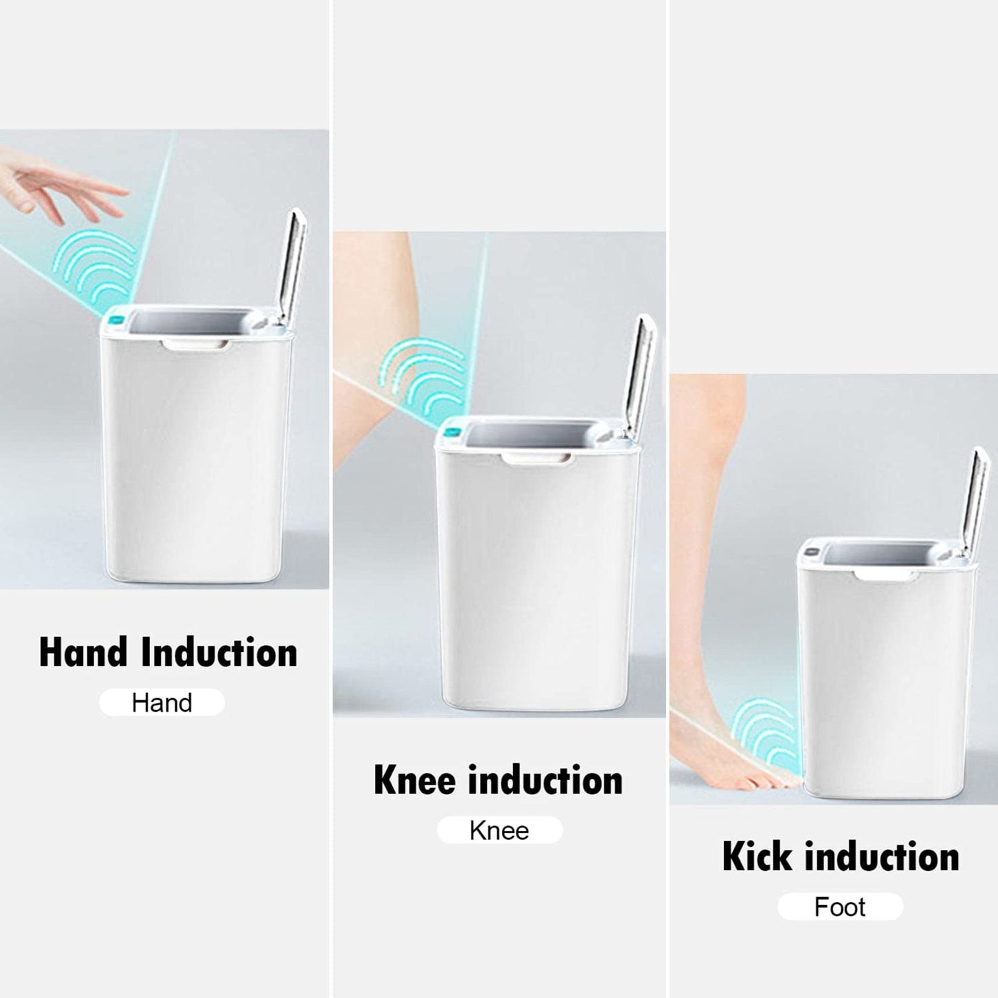 Automatic waste bin with sensor, for kitchen or bathroom, capacity 14 l, rechargeable with usb, Victronic CG3904 (blue)