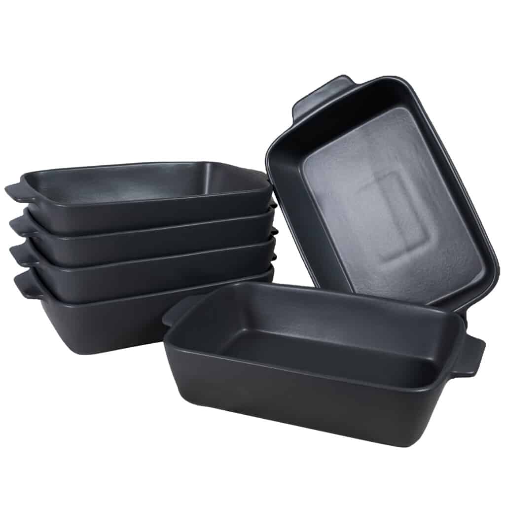 Set 6 piatti termoresistenti Grigio scuro, 26,5x19x7 cm