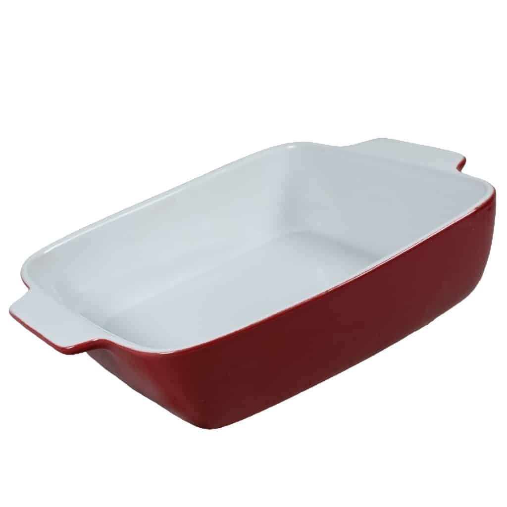 Set 6 Piatti Termoresistenti Bianco/Rosso, 33x33x7 cm