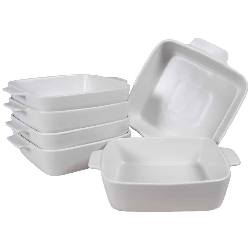 Set 6 Piatti Termoresistenti Bianco 20x20x6,5 cm