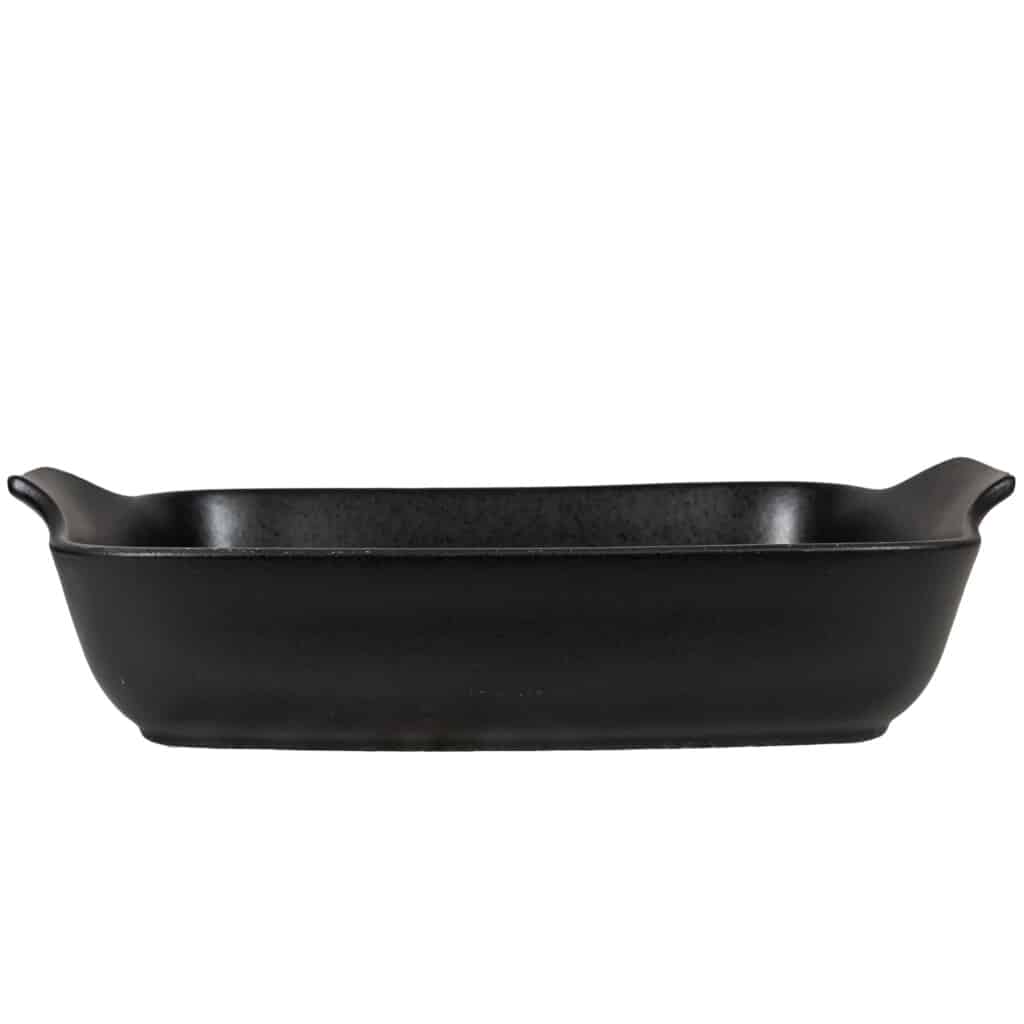 Set of 2 heat-resistant dishes, Matte Black, 32x24x8 cm