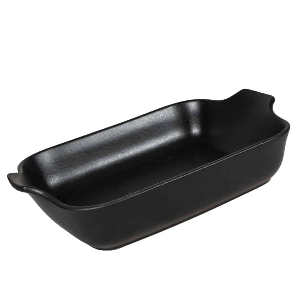 Set of 2 heat-resistant dishes, Matte Black, 32x24x8 cm