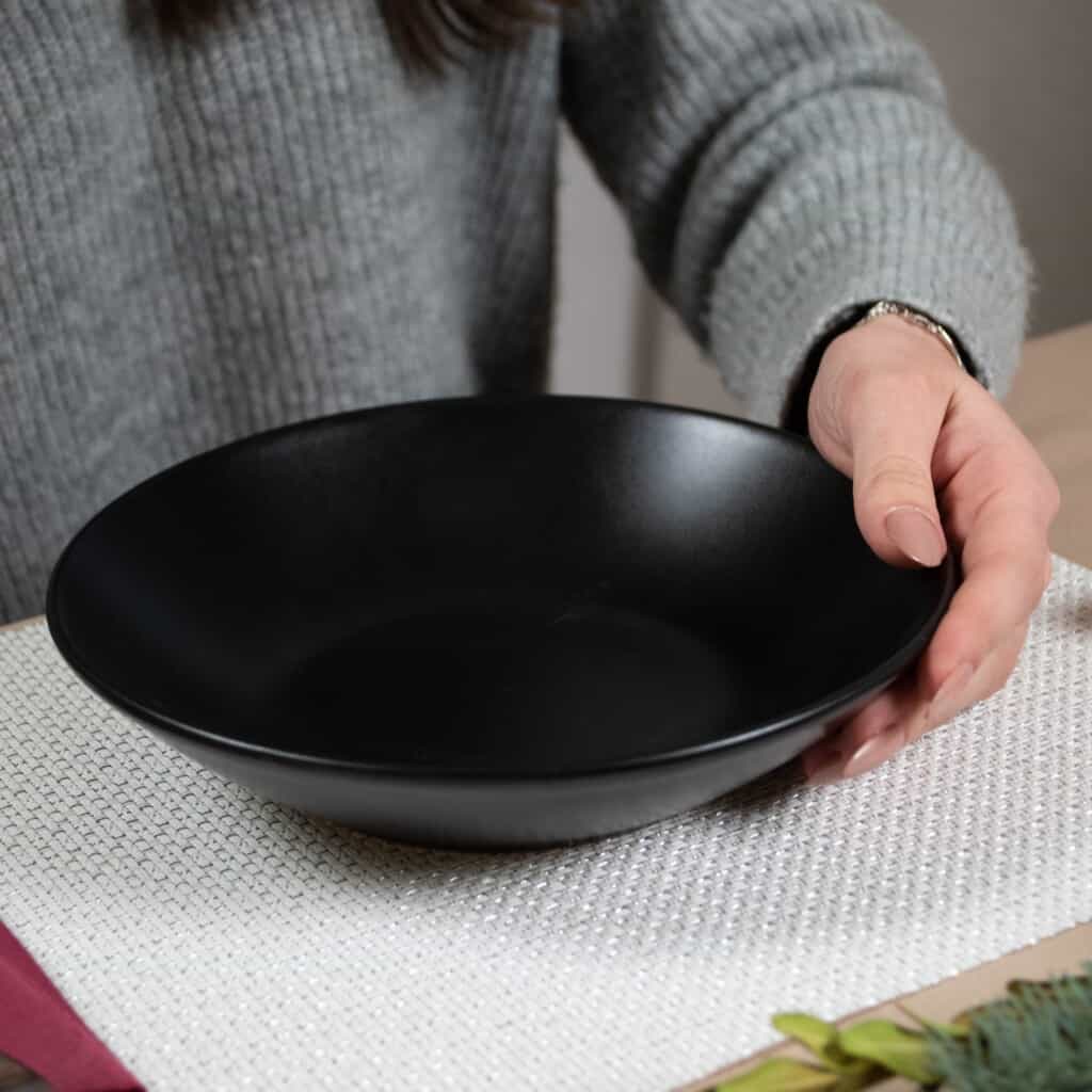 Set of 6 deep plates, 21 cm, Matt Black