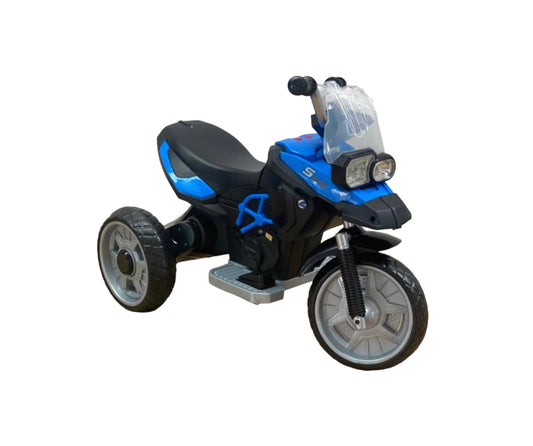 Elektrisches Kindermotorrad, 6-V-Motor, interaktiv mit Geräuschen und Lichtern, blaue Farbe