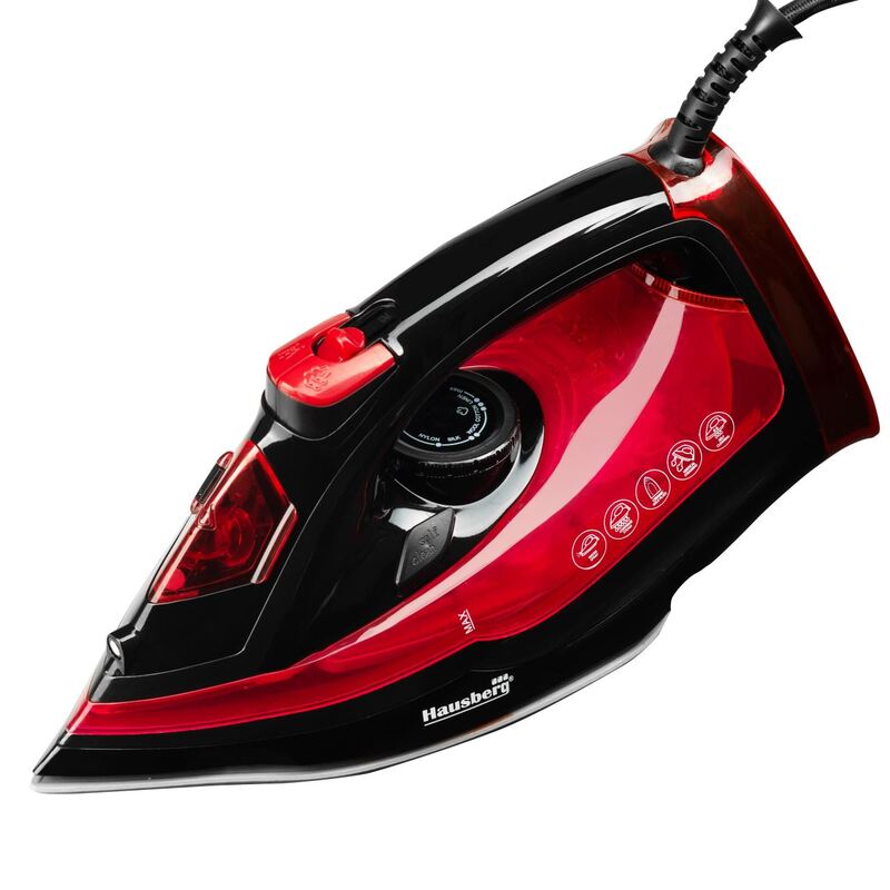 Bügeleisen Hausberg HB-7840RS, 2600 W, Keramiksohle, rot