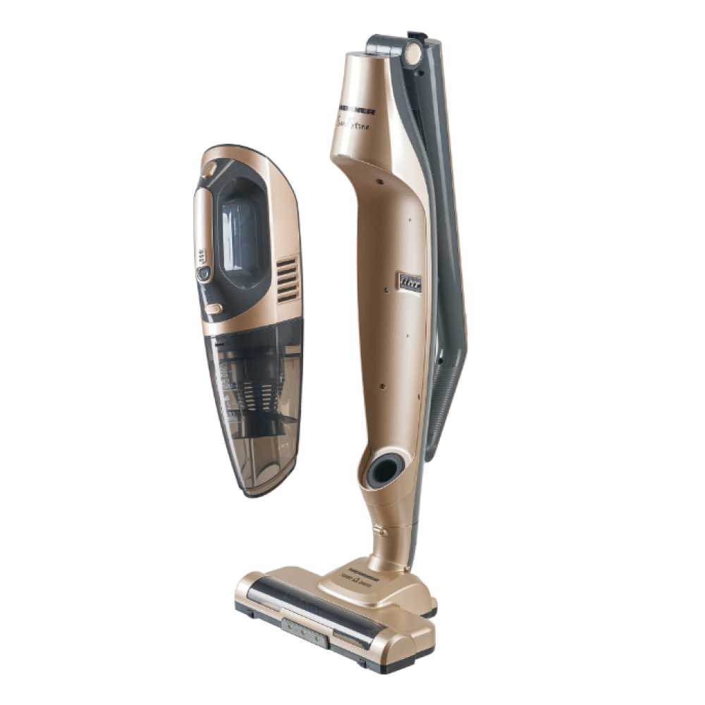 Vertical vacuum cleaner Heinner HSVC-H18.5GD, 150W, 18.5 V, multi-cyclonic, Li-Ion, 2 speeds, Gold