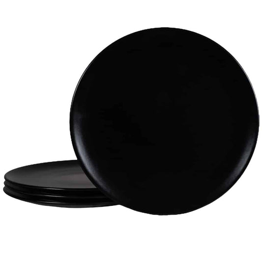 Set of 4 flat plates: Refinement in Matte Black Colors