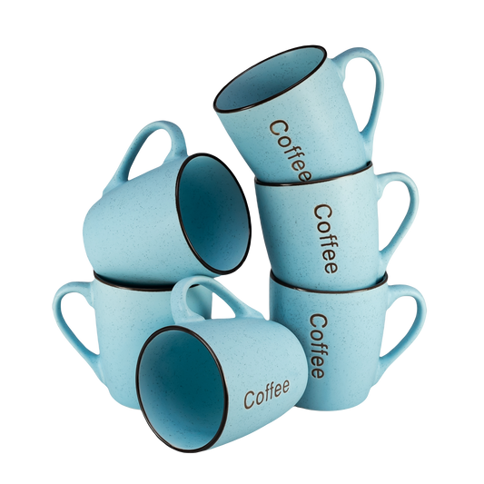 Juego de 6 tazas de café decorativas Azul, 250 ml