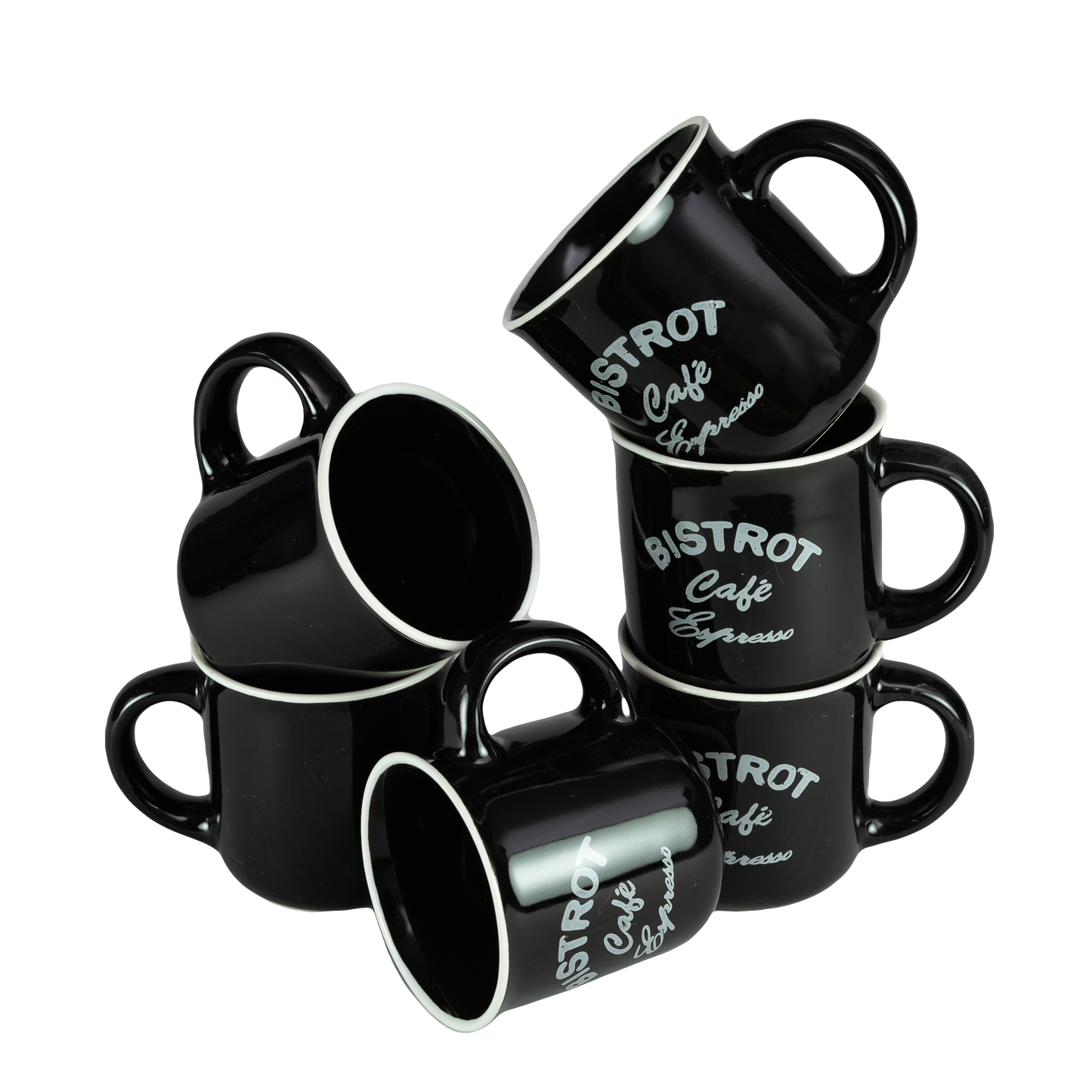 Juego de 6 tazas Bistrot Black, 120 ml