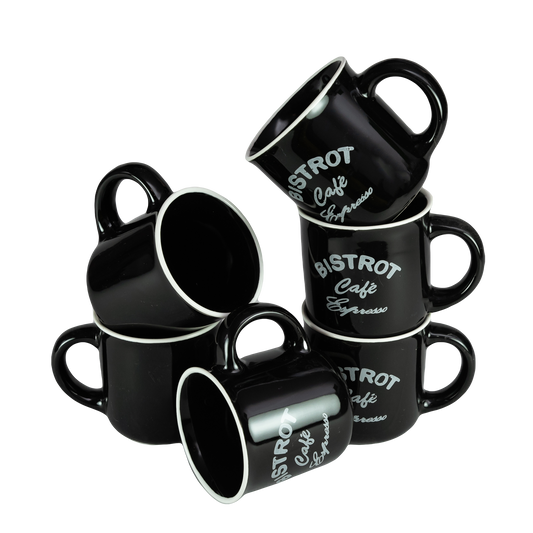 Juego de 6 tazas Bistrot Black, 120 ml