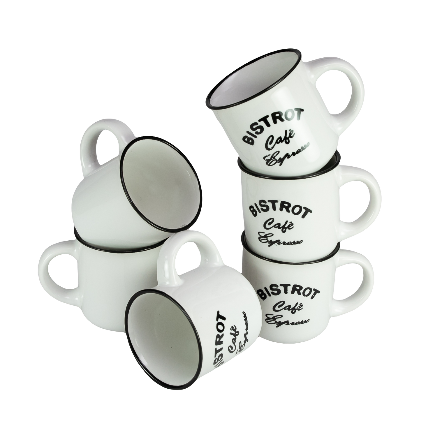 Juego de 6 tazas Bistrot White, 120 ml