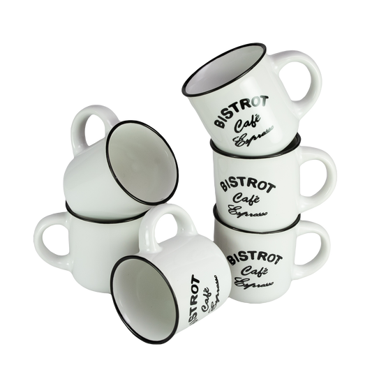 Juego de 6 tazas Bistrot White, 120 ml