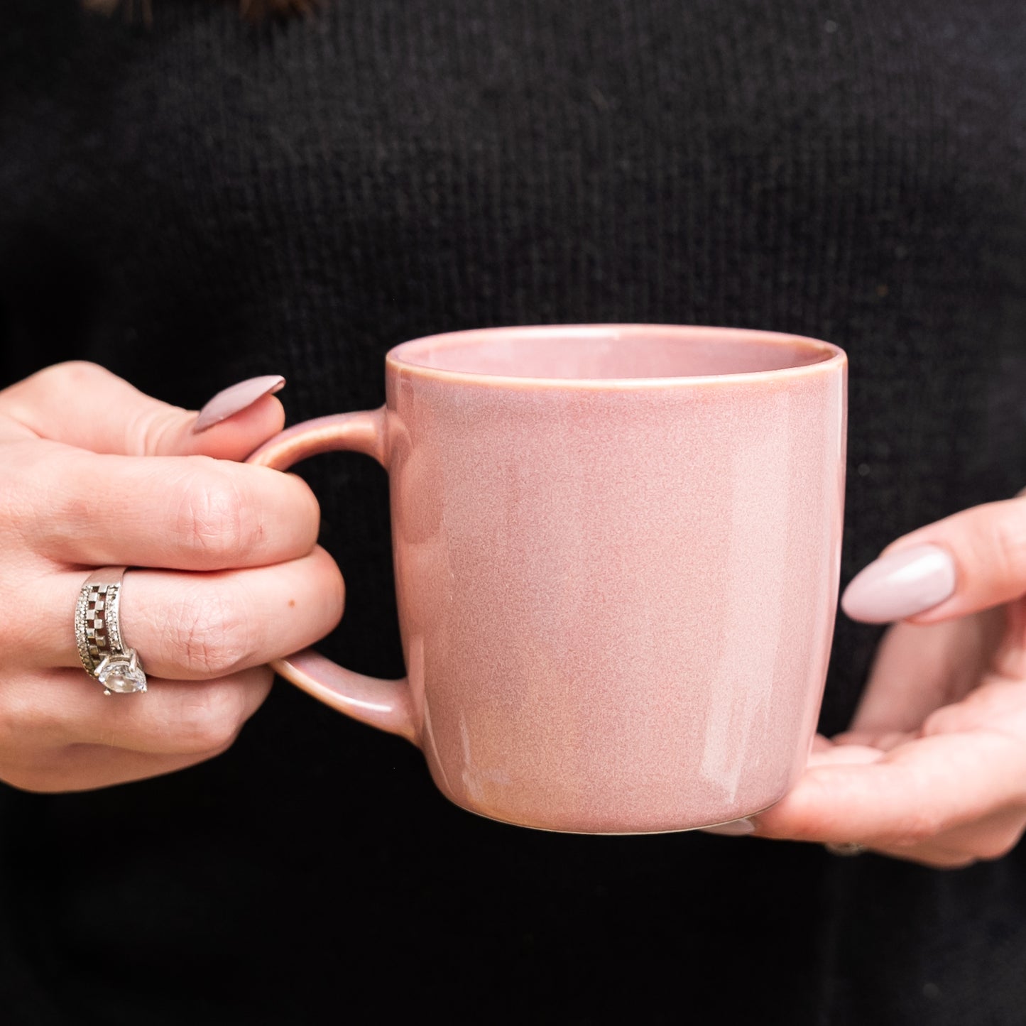 Set of 6 pink latte cups, 270 ml