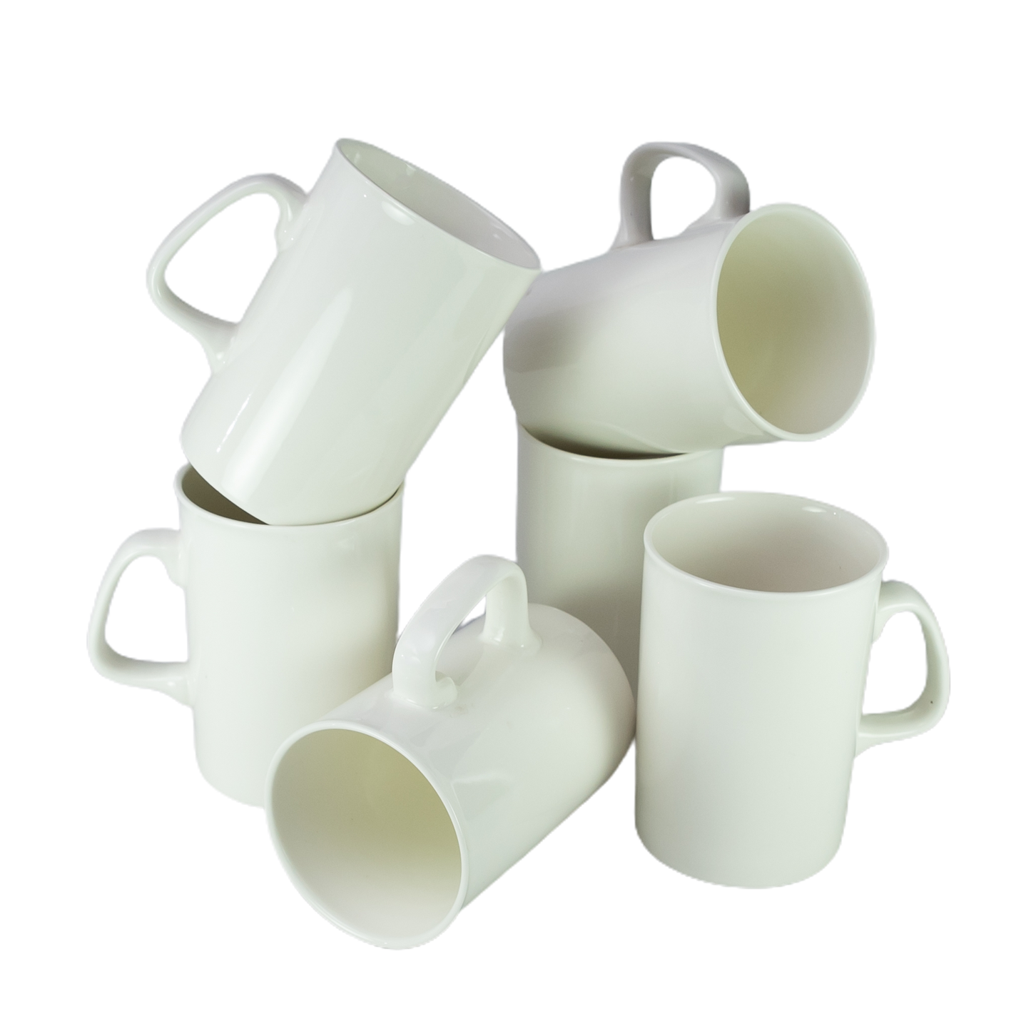 Juego de 6 tazas tubulares Blanco brillo, 325 ml