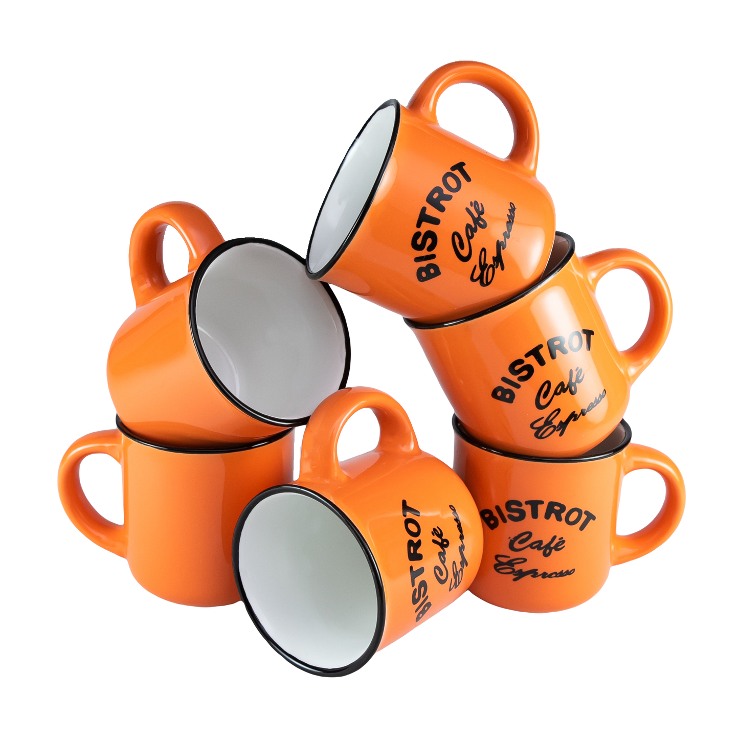 Juego de 6 vasos Bistrot Naranja, 120 ml