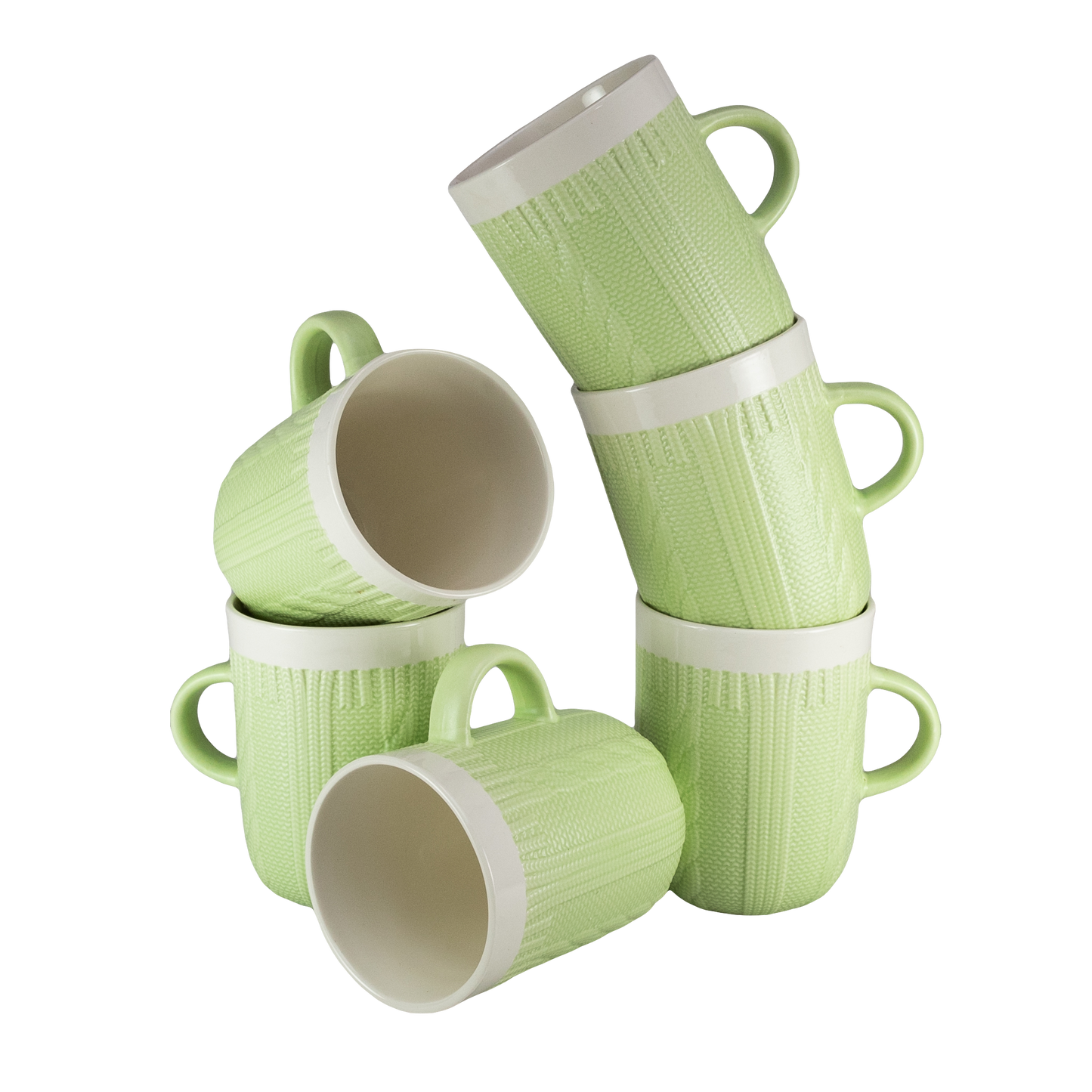 Set of 6 Green cups of 320 ml, Cesiro