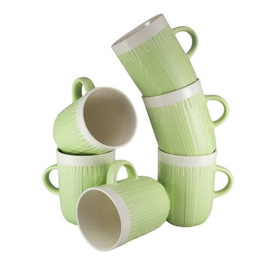 Set of 6 Green cups of 320 ml, Cesiro