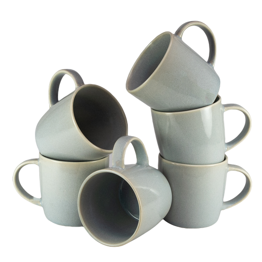 Set of 6 Gray mugs of 270 ml, Cesiro