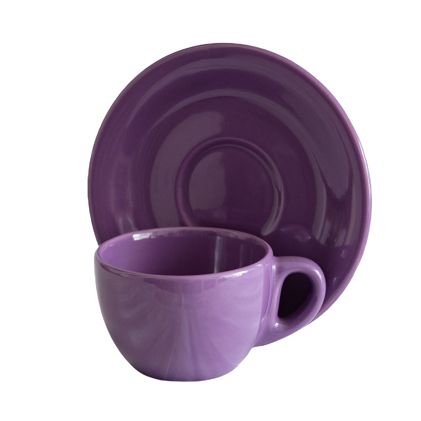 Set of 6 Purple cups with 170 ml saucer, Cesiro