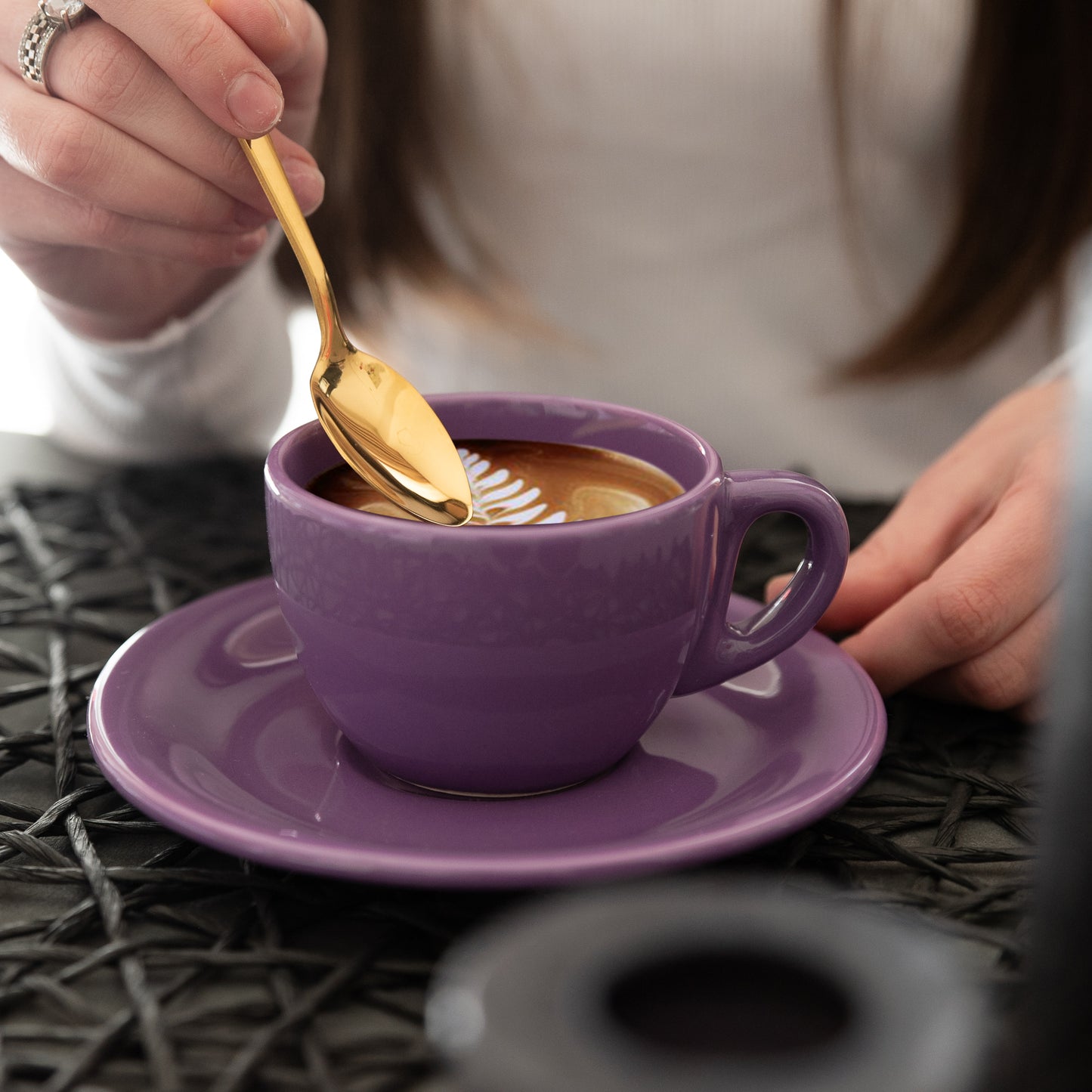 Set of 6 Purple cups with 170 ml saucer, Cesiro