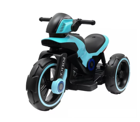 Moto Per Bambini Elettrica, Police, 12v, + 2 anni, Premium, Blu