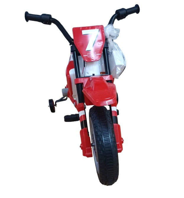 Moto Infantil Eléctrica, 2 motores, 12v, Interactiva con sonidos y luces, Color Rojo