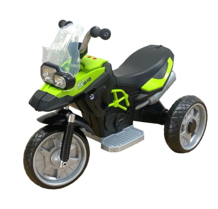 Moto eléctrica infantil, motor 6v, equipada con sonidos y luces, color verde