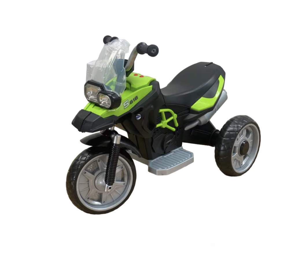 Moto eléctrica infantil, motor 6v, equipada con sonidos y luces, color verde