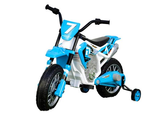 Motocicletta per bambini Elettrica, 2 Motori, 12v, Suoni, Luci, Colore Blu